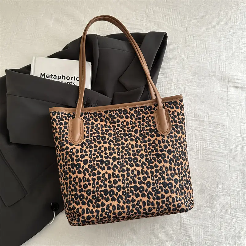 Leopard Print Women's Shoulder Bag 2024 Autumn Large Capacity - Image 4