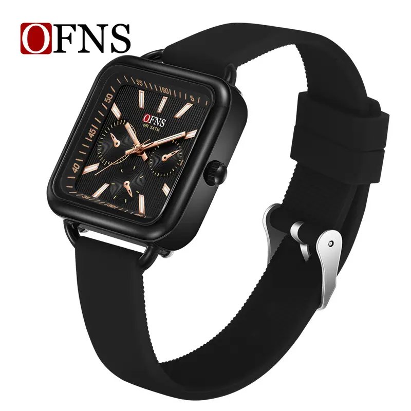 Oufani Quartz Watch Pink Square Dial Waterproof Quartz Watch - Image 2