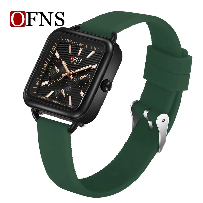 Oufani Quartz Watch Pink Square Dial Waterproof Quartz Watch - Image 3