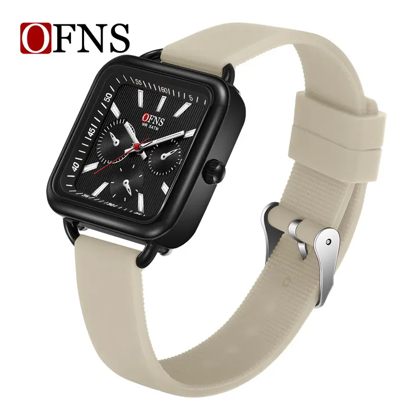 Oufani Quartz Watch Pink Square Dial Waterproof Quartz Watch - Image 4