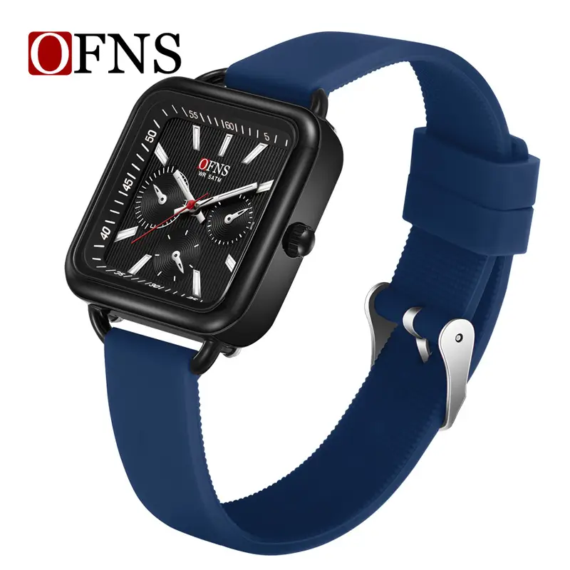 Oufani Quartz Watch Pink Square Dial Waterproof Quartz Watch - Image 6