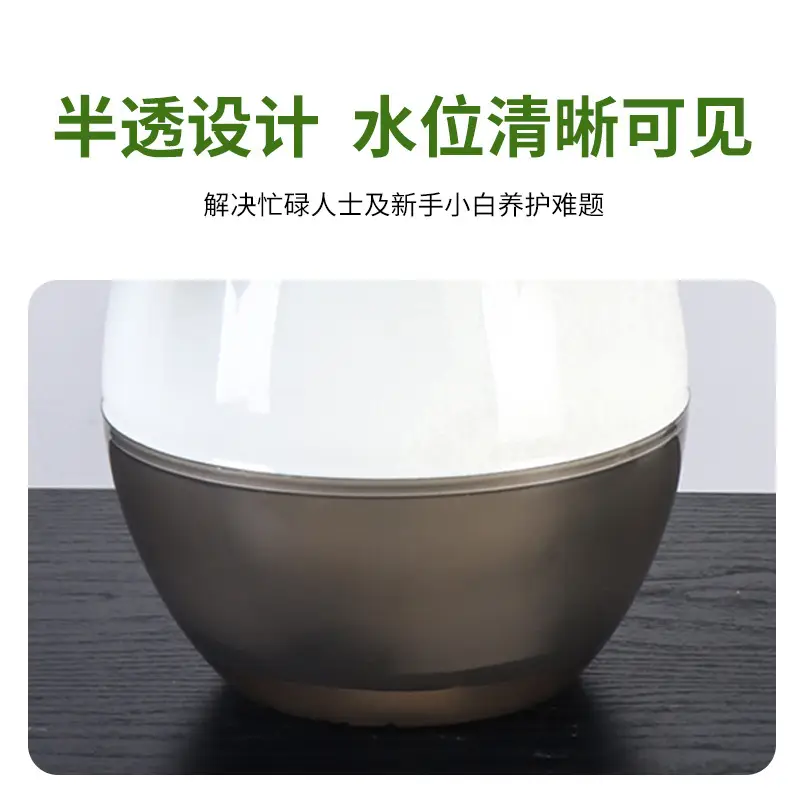 Cross-border in stock Olinze direct round two-color creative plastic flowerpot self-watering self-absorbing lazy flowerpot