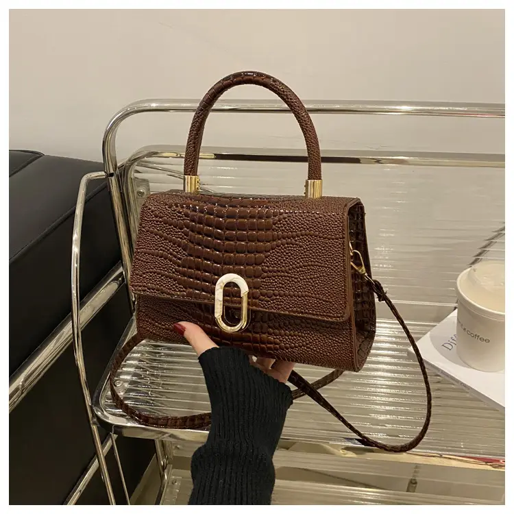 Black Croc Texture Crossbody Bag for Women — feature 10