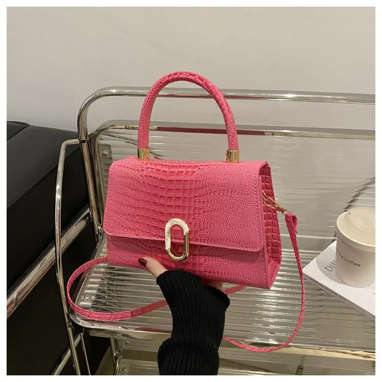 Black Croc Texture Crossbody Bag for Women — feature 11