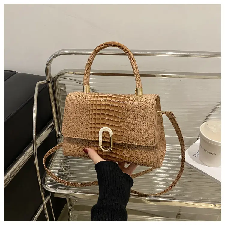 Black Croc Texture Crossbody Bag for Women — feature 12