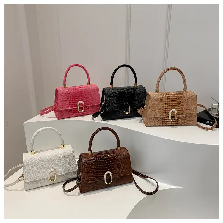 Black Croc Texture Crossbody Bag for Women — feature 15