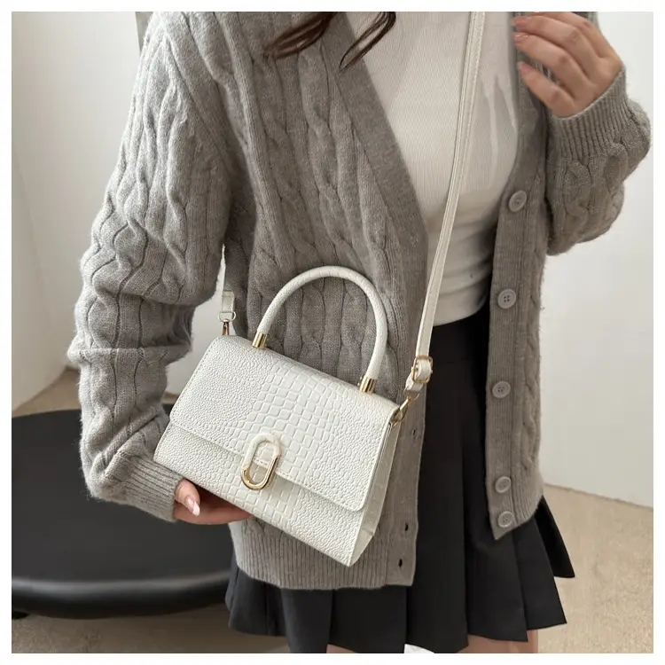 Black Croc Texture Crossbody Bag for Women — feature 16