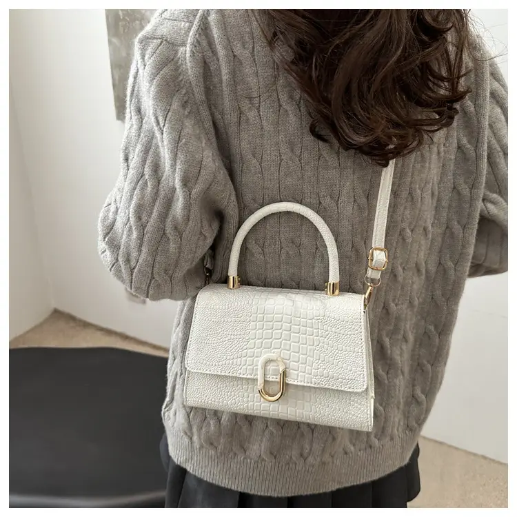 Black Croc Texture Crossbody Bag for Women — feature 17
