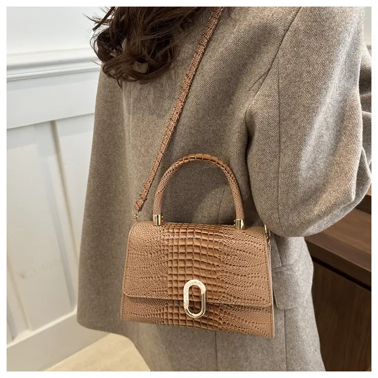 Black Croc Texture Crossbody Bag for Women — feature 20
