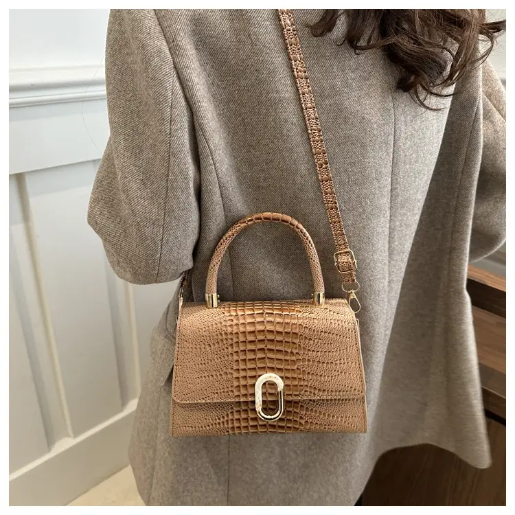 Black Croc Texture Crossbody Bag for Women — feature 21