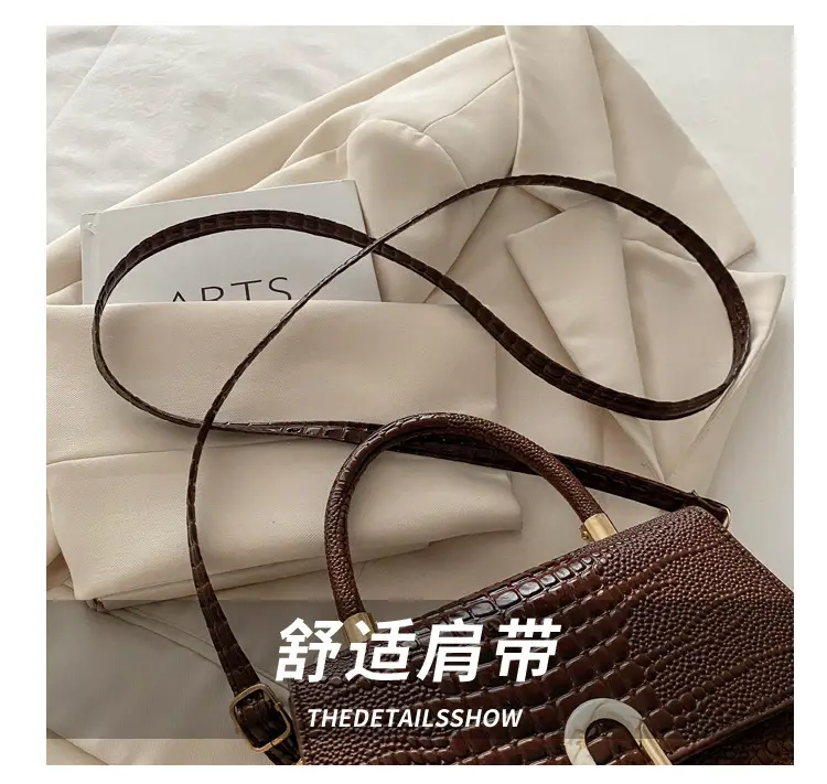 Black Croc Texture Crossbody Bag for Women — feature 5