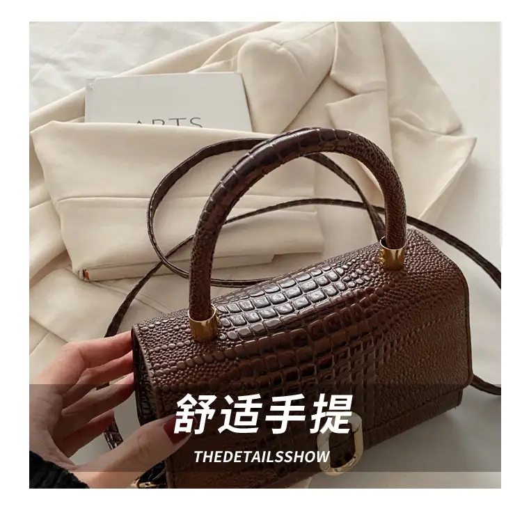 Black Croc Texture Crossbody Bag for Women — feature 7