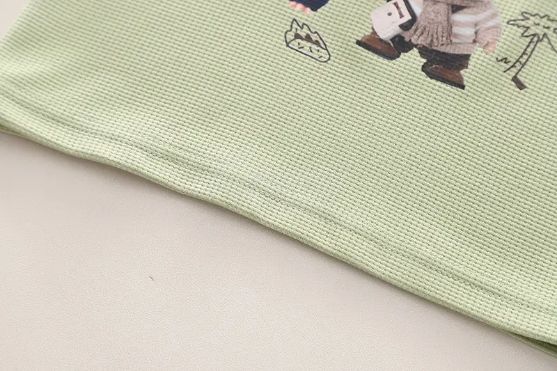 Boys Girls Shorts Set Green Cartoon Print Summer Wear — feature 20