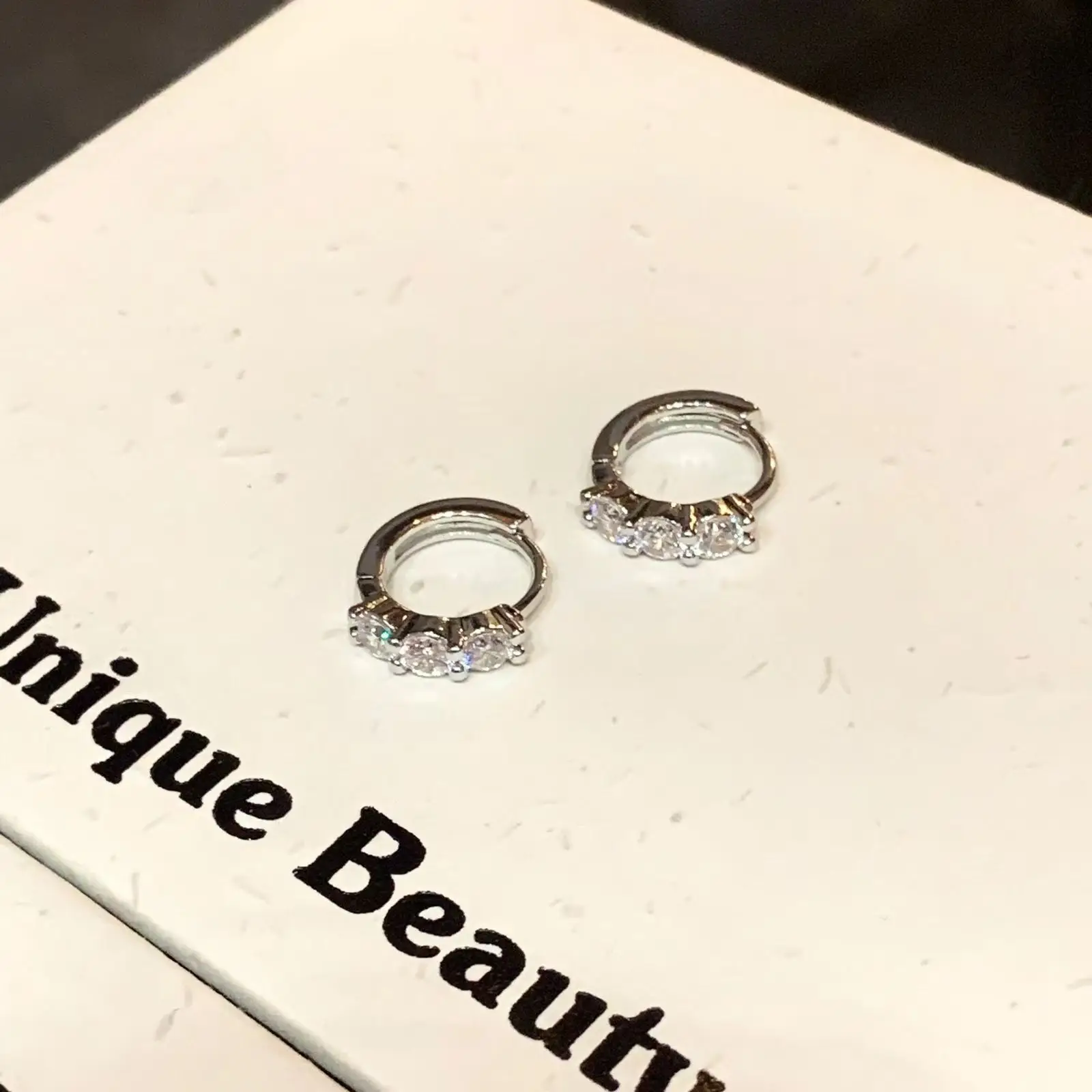 Double Ear Holes Color Zircon Earrings Set