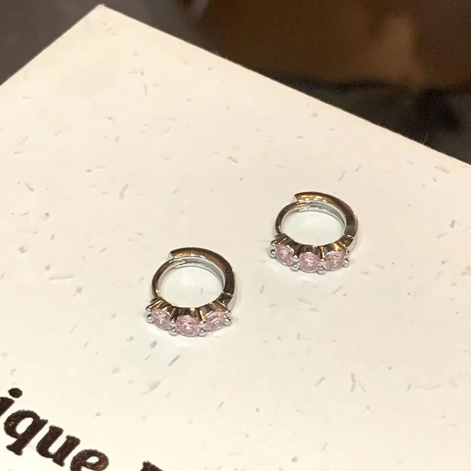 Double Ear Holes Color Zircon Earrings Set