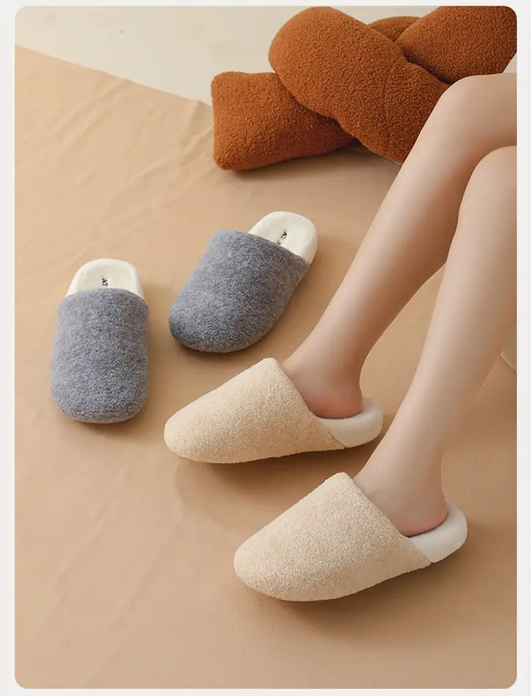 Women's Cotton Slippers 2025 for Home Indoor Use, Non-Slip, Warm, Thick-Soled, Furry Cotton Slippers, Men's Postpartum Shoes with Covered Heel and Thick Sole — feature 17