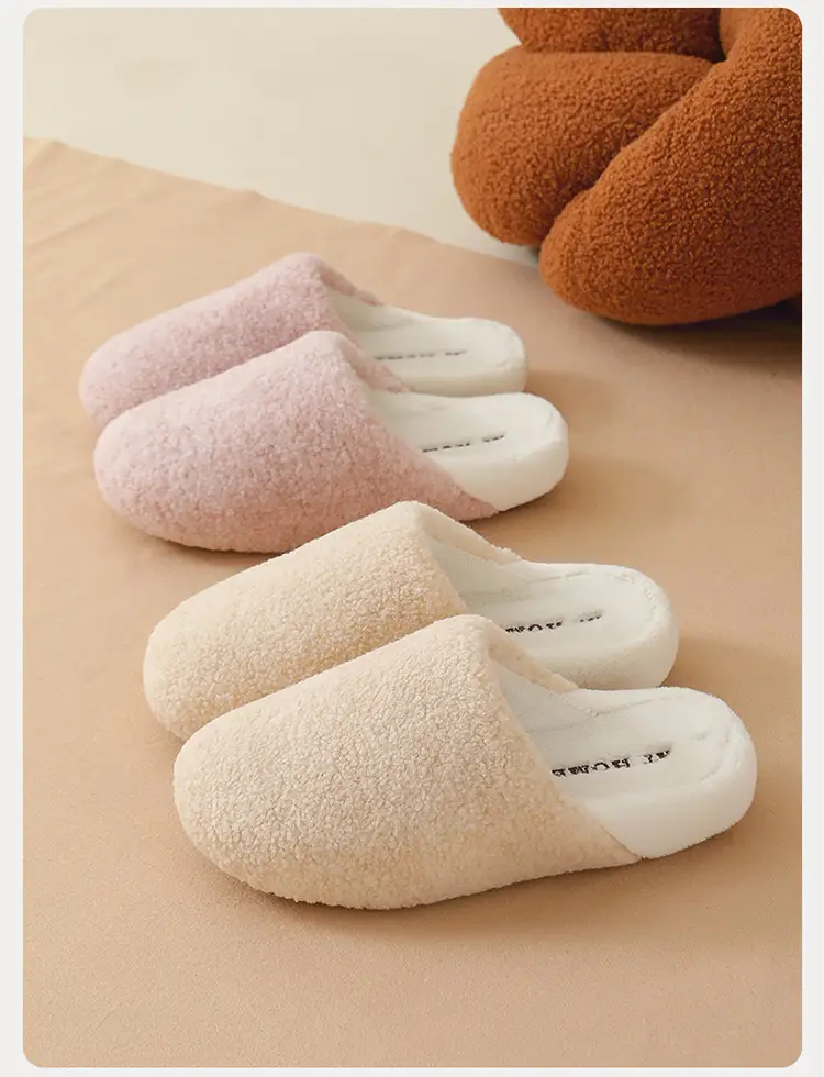 Women's Cotton Slippers 2025 for Home Indoor Use, Non-Slip, Warm, Thick-Soled, Furry Cotton Slippers, Men's Postpartum Shoes with Covered Heel and Thick Sole — feature 18