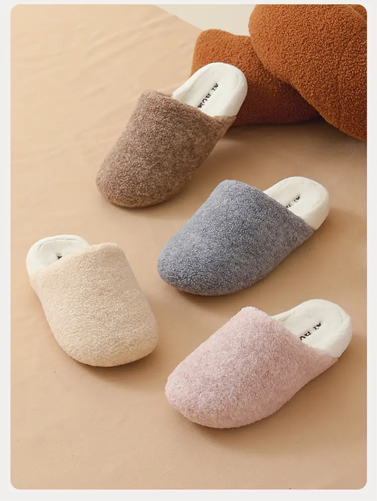 Women's Cotton Slippers 2025 for Home Indoor Use, Non-Slip, Warm, Thick-Soled, Furry Cotton Slippers, Men's Postpartum Shoes with Covered Heel and Thick Sole — feature 19