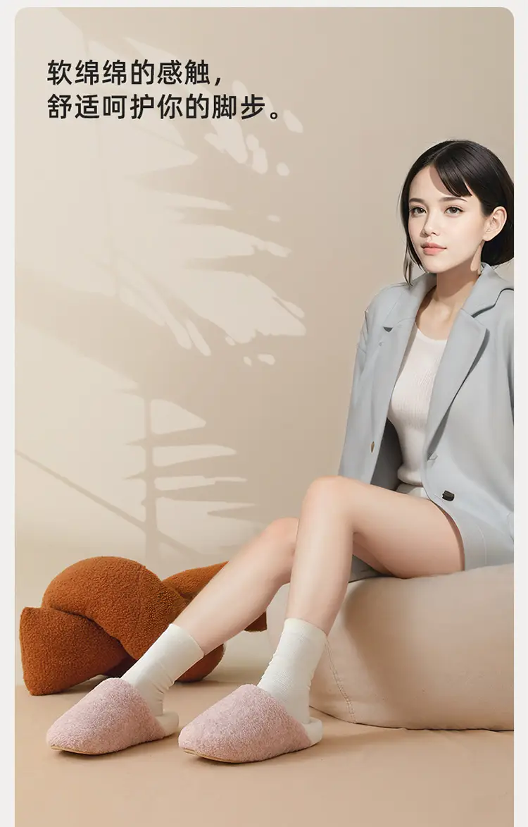 Women's Cotton Slippers 2025 for Home Indoor Use, Non-Slip, Warm, Thick-Soled, Furry Cotton Slippers, Men's Postpartum Shoes with Covered Heel and Thick Sole — feature 2