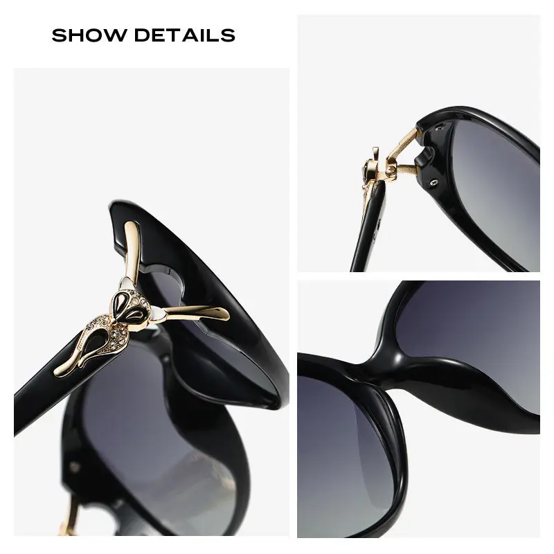Women Polarizing Sunglasses Anti-Ultraviolet Black - Image 7