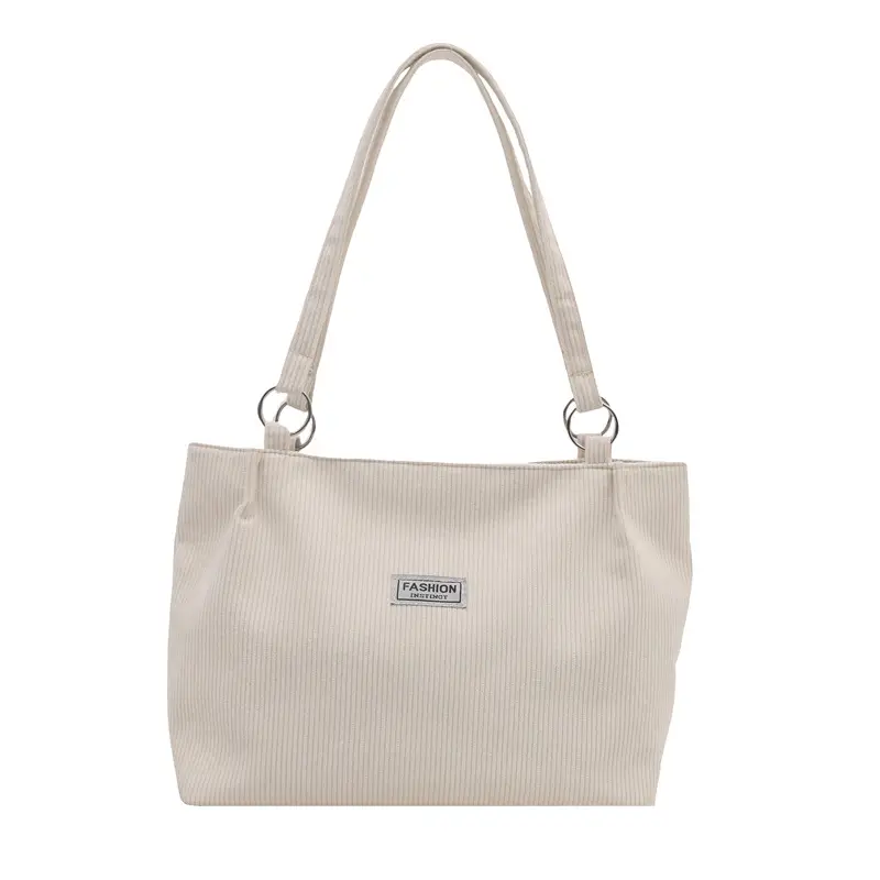 Large Capacity Corduroy Canvas Shoulder Bag Brown 2024 - Image 2