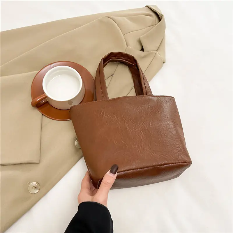 2024 Winter Square Tote Bag Soft Leather Women's Commuting Bag - Image 4