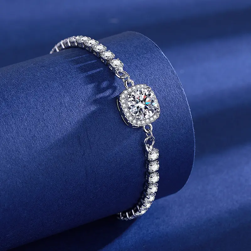 Elegant 2 Karat Princess Square Bracelet for Women — feature 16
