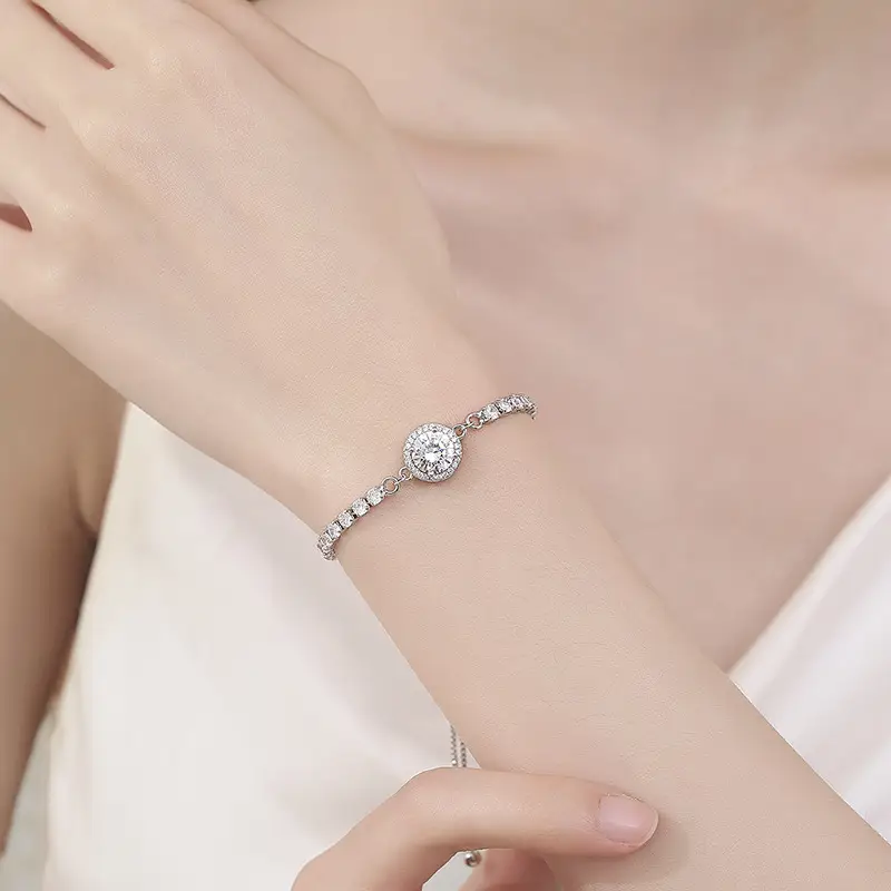 Elegant 2 Karat Princess Square Bracelet for Women — feature 33