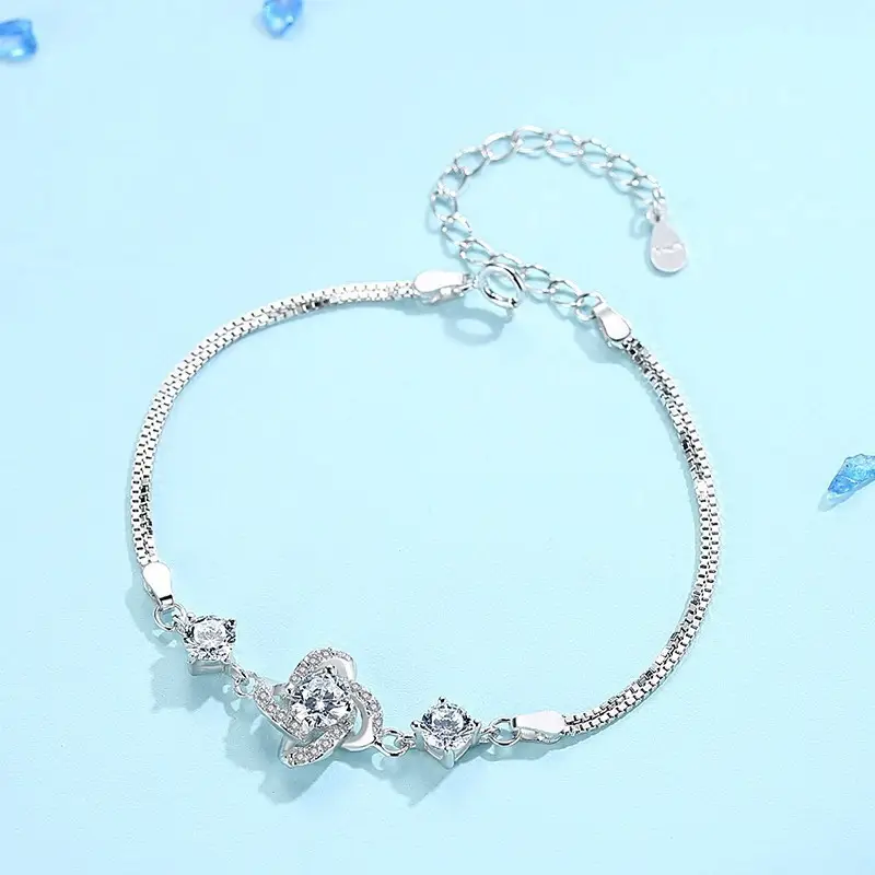 Elegant 2 Karat Princess Square Bracelet for Women - Image 16