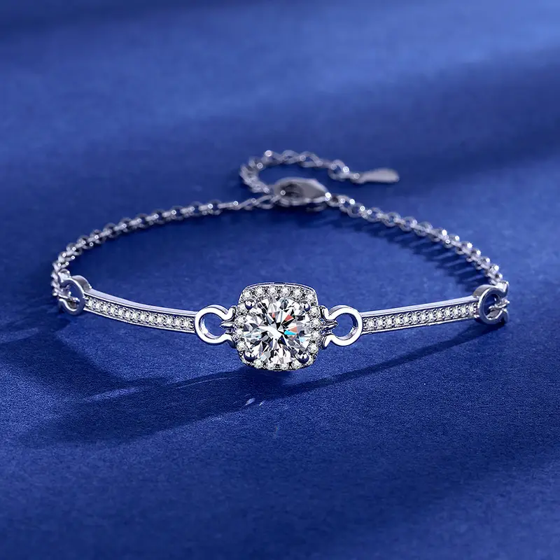 Elegant 2 Karat Princess Square Bracelet for Women - Image 24
