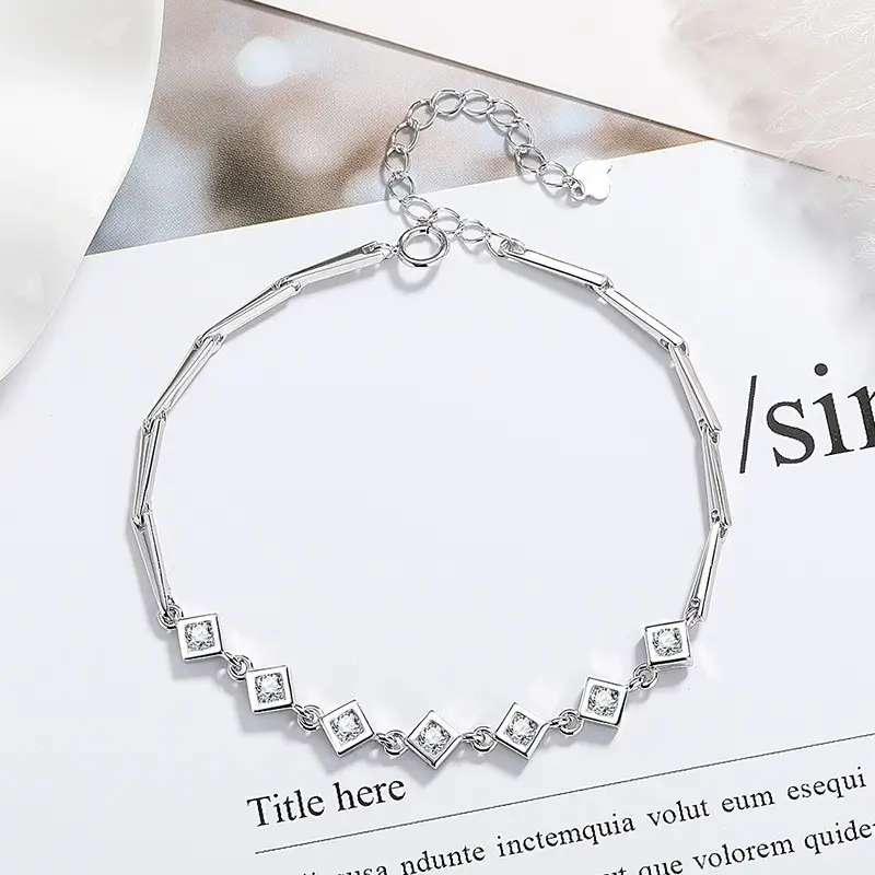 Elegant 2 Karat Princess Square Bracelet for Women - Image 28
