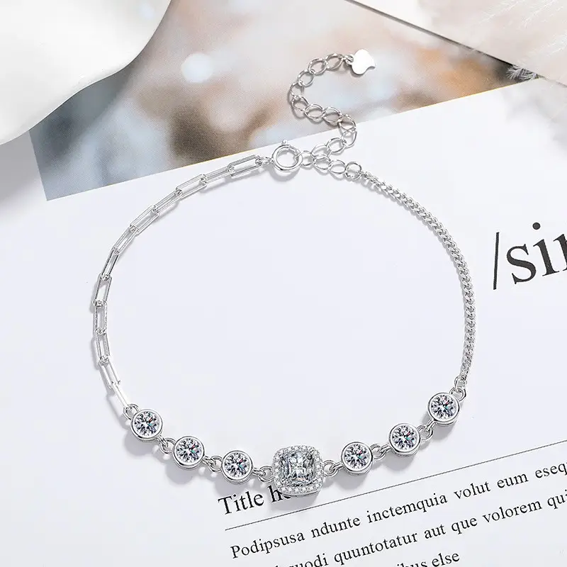 Elegant 2 Karat Princess Square Bracelet for Women - Image 52