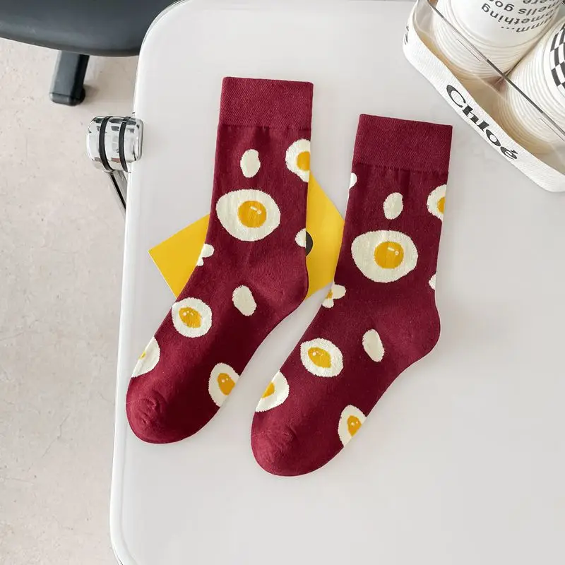 Happy Trendy Men and Women Couple Trendy Socks Men's Long Tube Cotton Socks Animal Colorful Fruit Jacquard Socks