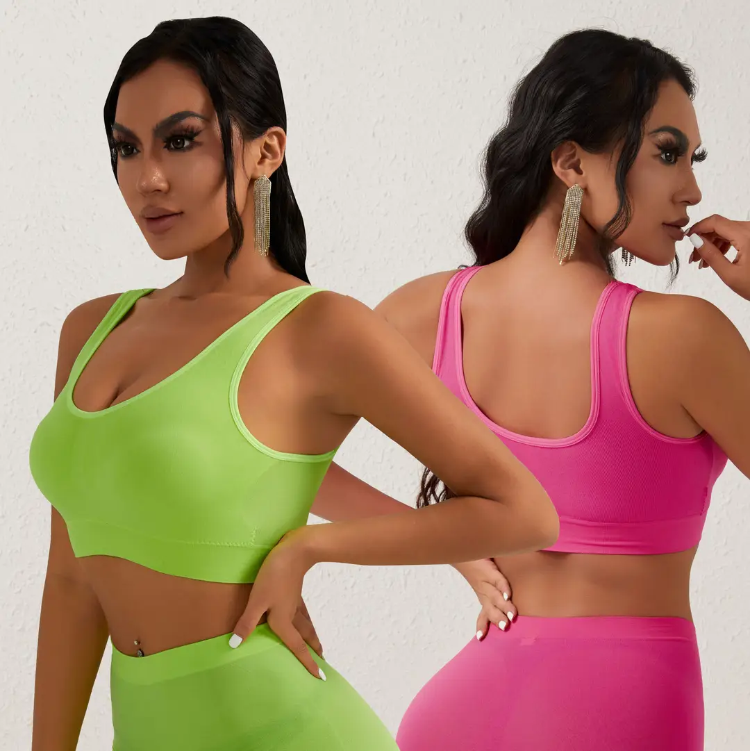 No Steel Ring Cross-border plus size Shockproof Fitness Vest Bra Large Chest Shock Absorbing Gathering Beautiful Back Solid Color Underwear for Women