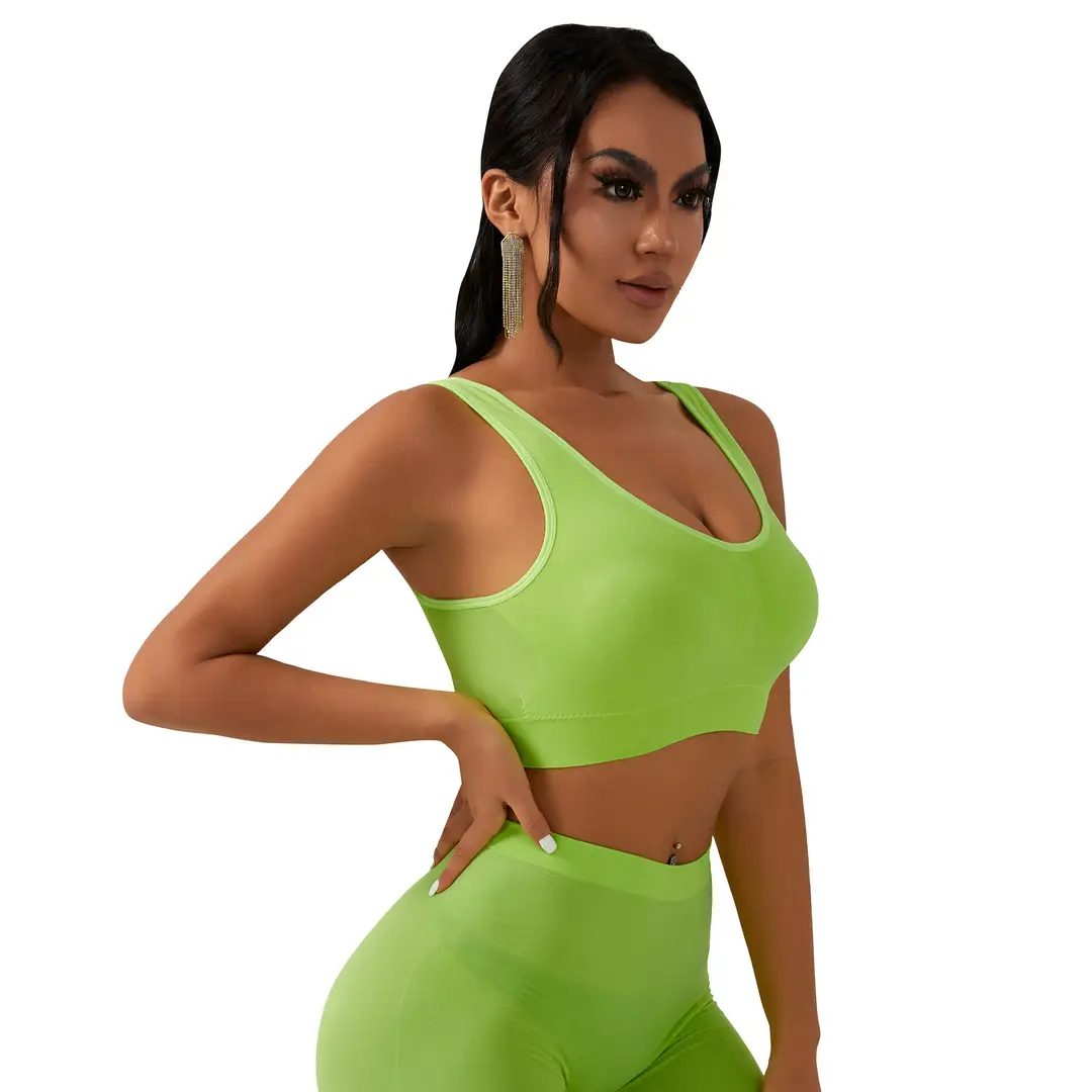No Steel Ring Cross-border plus size Shockproof Fitness Vest Bra Large Chest Shock Absorbing Gathering Beautiful Back Solid Color Underwear for Women