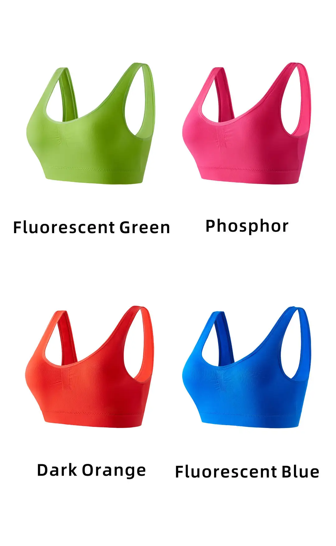 No Steel Ring Cross-border plus size Shockproof Fitness Vest Bra Large Chest Shock Absorbing Gathering Beautiful Back Solid Color Underwear for Women — feature 14