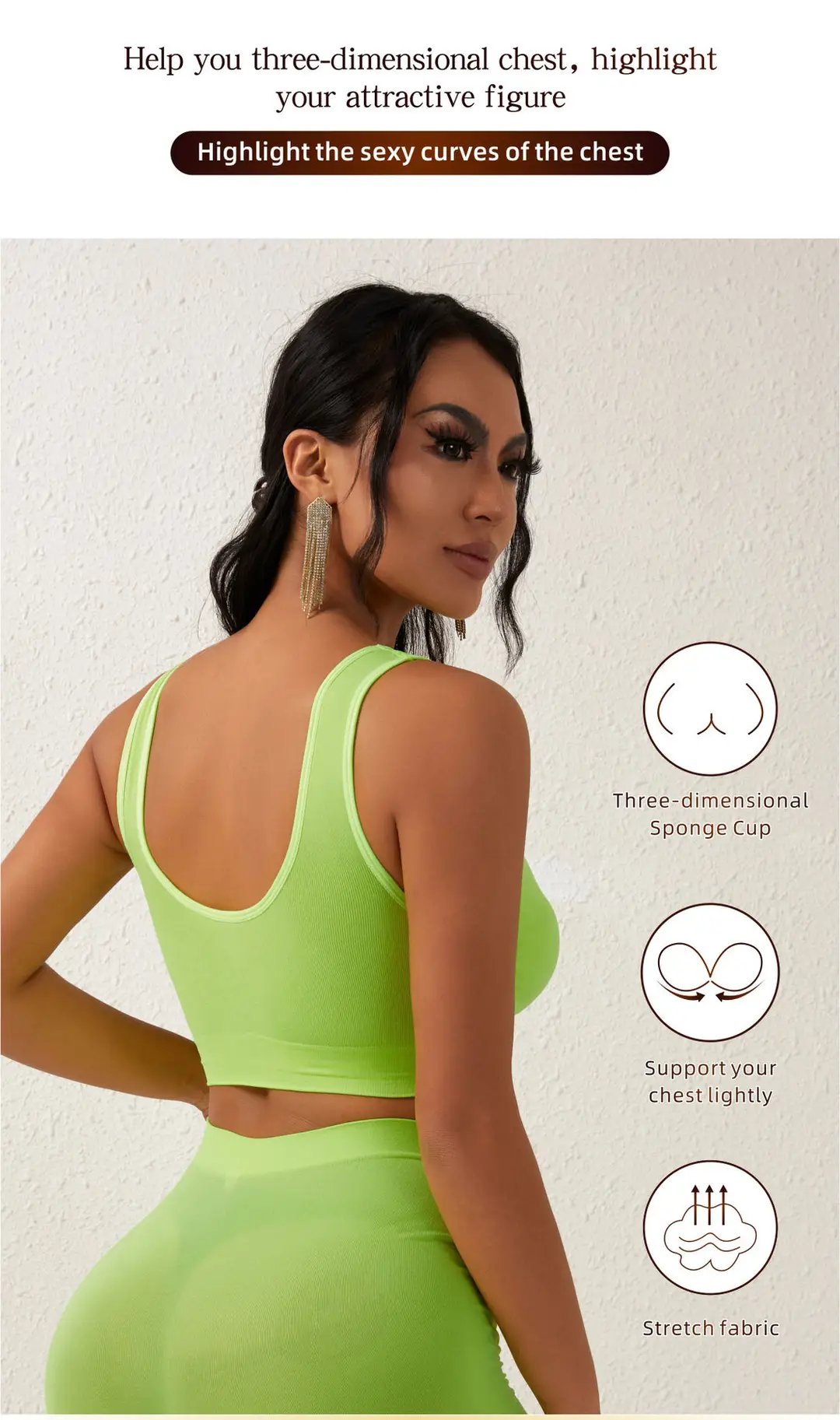 No Steel Ring Cross-border plus size Shockproof Fitness Vest Bra Large Chest Shock Absorbing Gathering Beautiful Back Solid Color Underwear for Women — feature 4