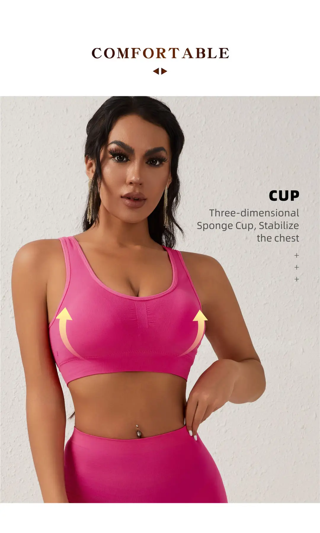 No Steel Ring Cross-border plus size Shockproof Fitness Vest Bra Large Chest Shock Absorbing Gathering Beautiful Back Solid Color Underwear for Women — feature 7