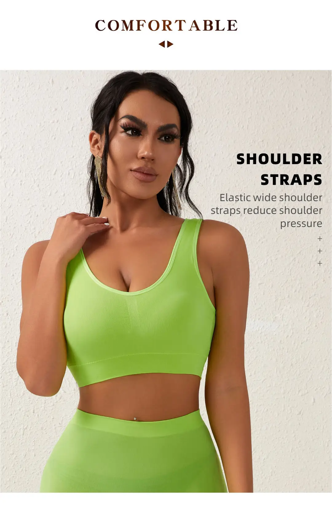 No Steel Ring Cross-border plus size Shockproof Fitness Vest Bra Large Chest Shock Absorbing Gathering Beautiful Back Solid Color Underwear for Women — feature 9