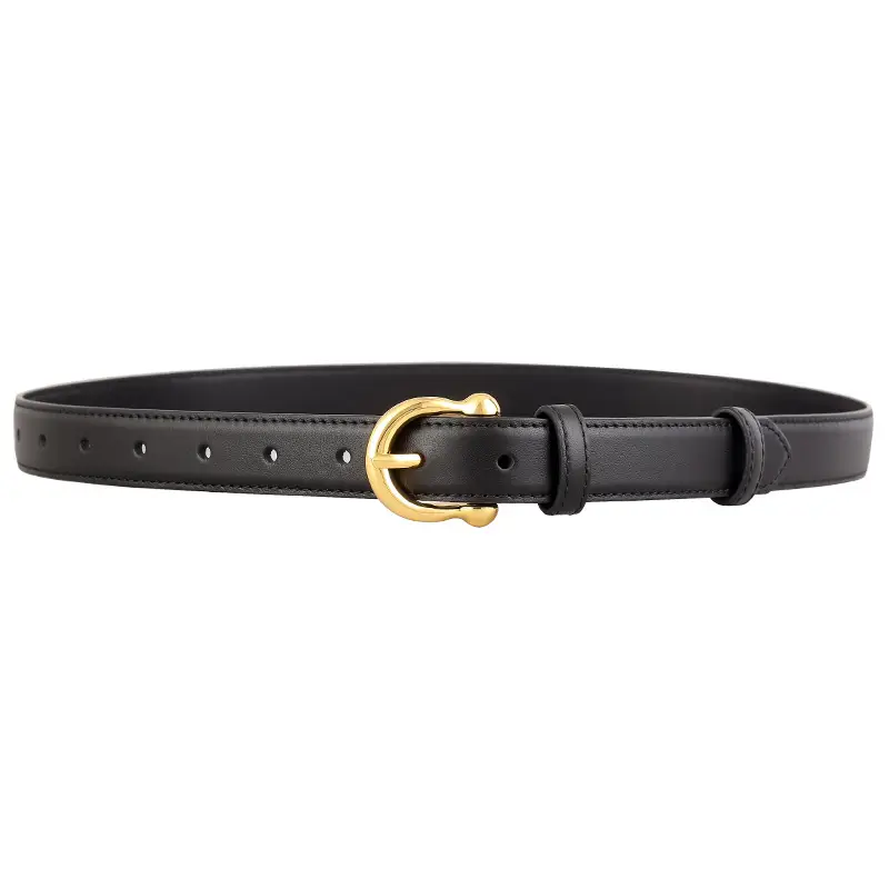 Women's Genuine Leather Belt with Gold Buckle - Image 8