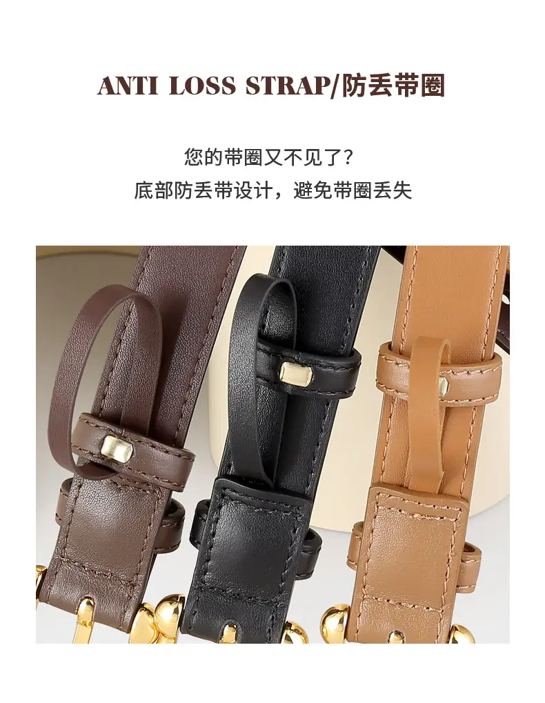 Women's Genuine Leather Belt with Gold Buckle — feature 7