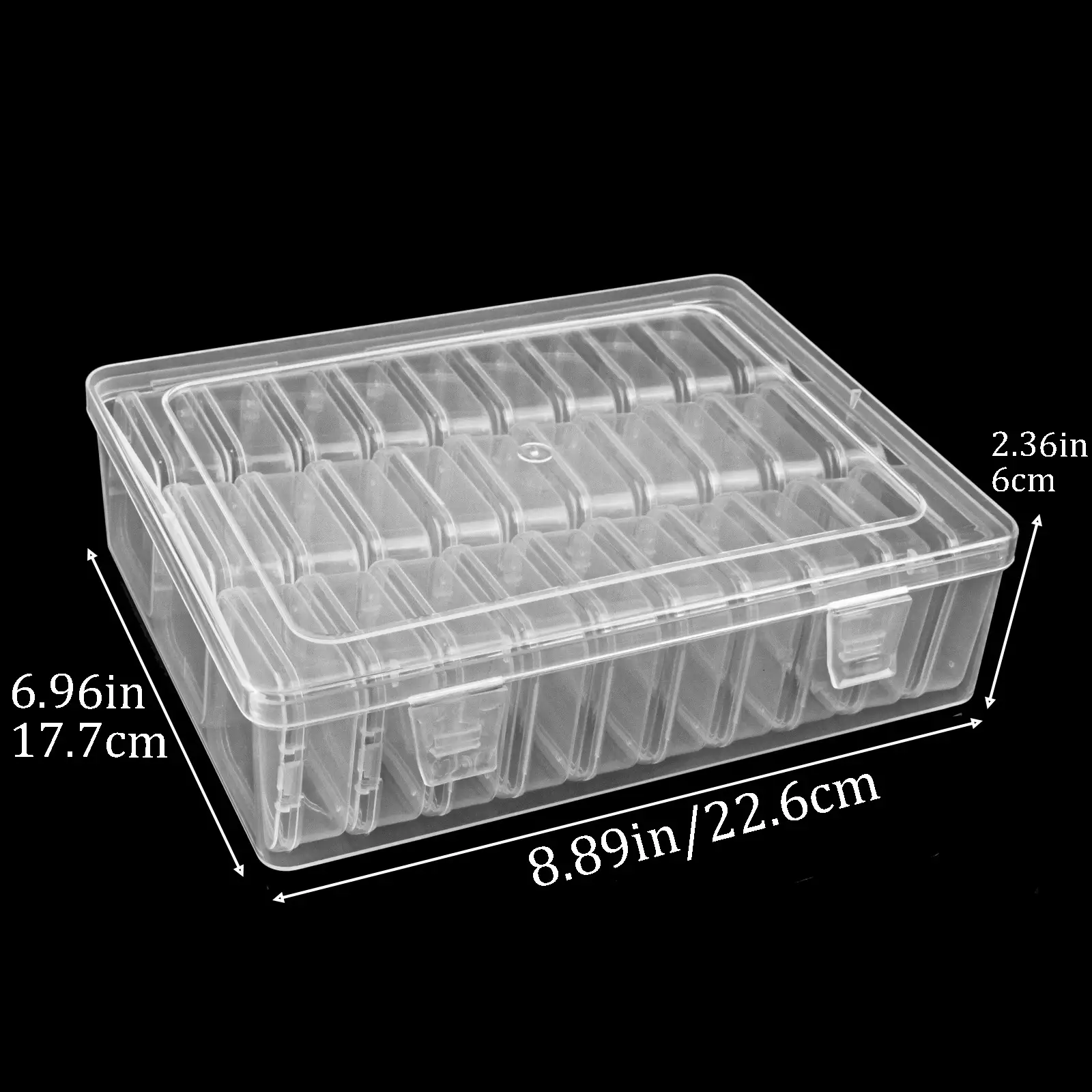 Clear Plastic 30-Grid Nail Art Storage Box for Beads - Image 10