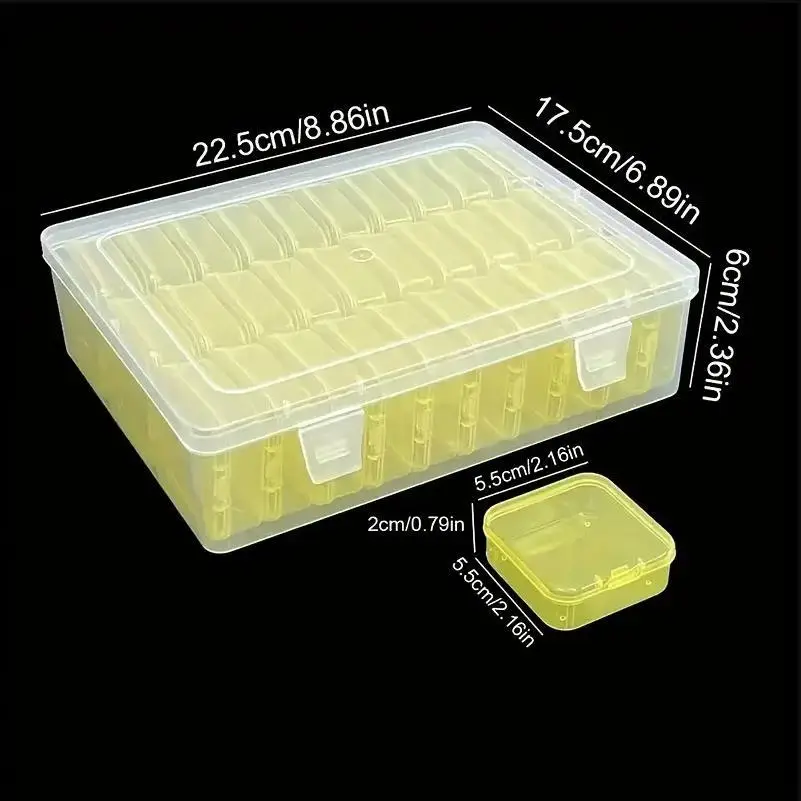 Clear Plastic 30-Grid Nail Art Storage Box for Beads - Image 3