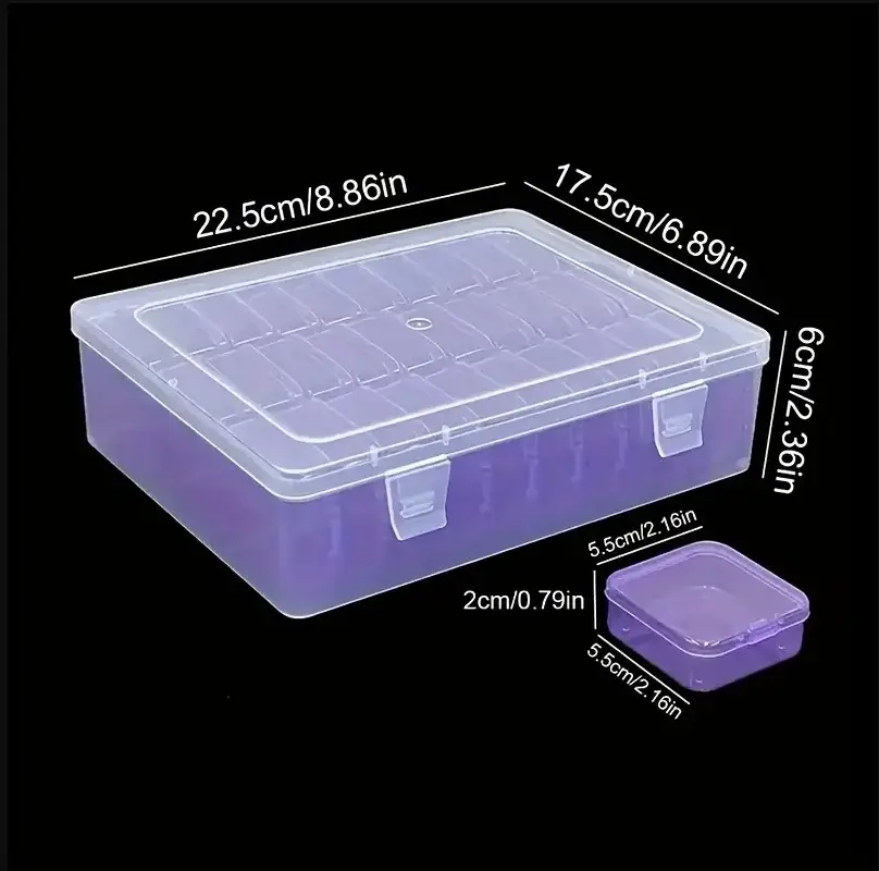 Clear Plastic 30-Grid Nail Art Storage Box for Beads - Image 7