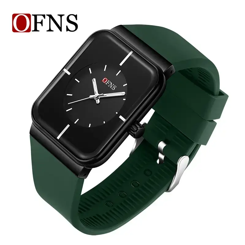 O'Fani Square Watch Black Brown Strap Waterproof Luminous Quartz - Image 11