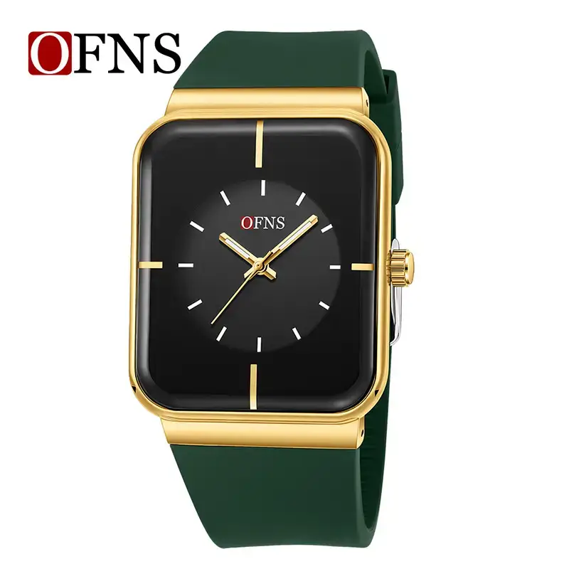 O'Fani Square Watch Black Brown Strap Waterproof Luminous Quartz - Image 6
