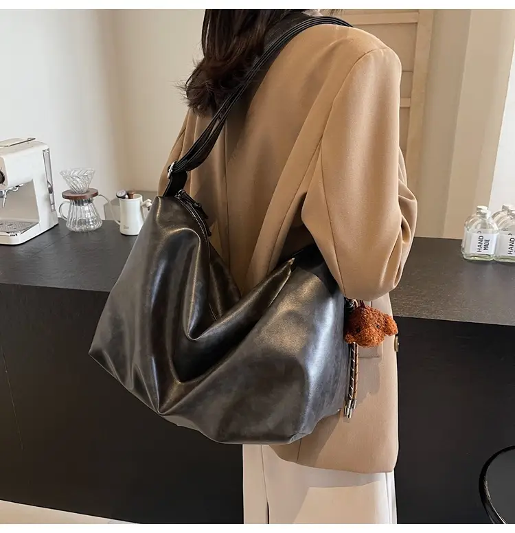 Women's Large Capacity Brown Leather Shoulder Bag 2024 — feature 36