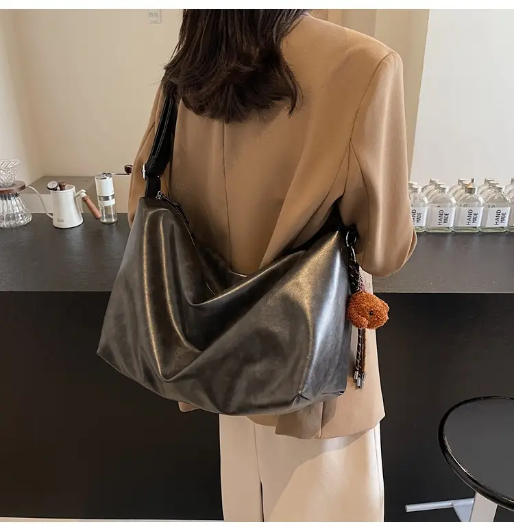 Women's Large Capacity Brown Leather Shoulder Bag 2024 — feature 41