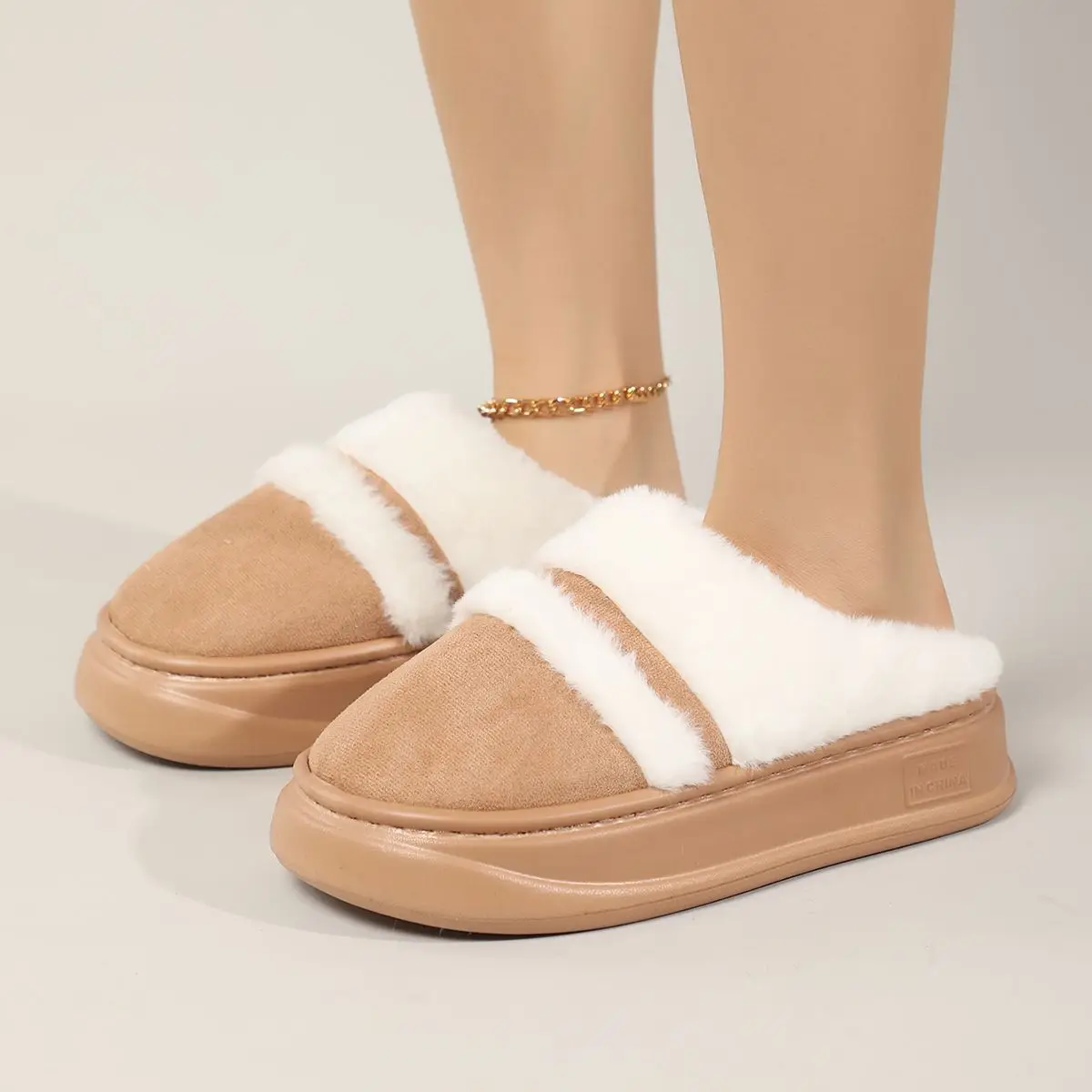 Women Cotton Maillard Slippers Winter Indoor Warm Thick Bottom — feature 1