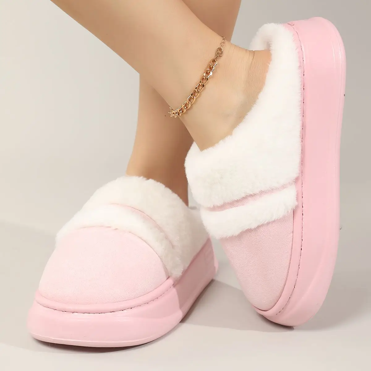 Women Cotton Maillard Slippers Winter Indoor Warm Thick Bottom — feature 10